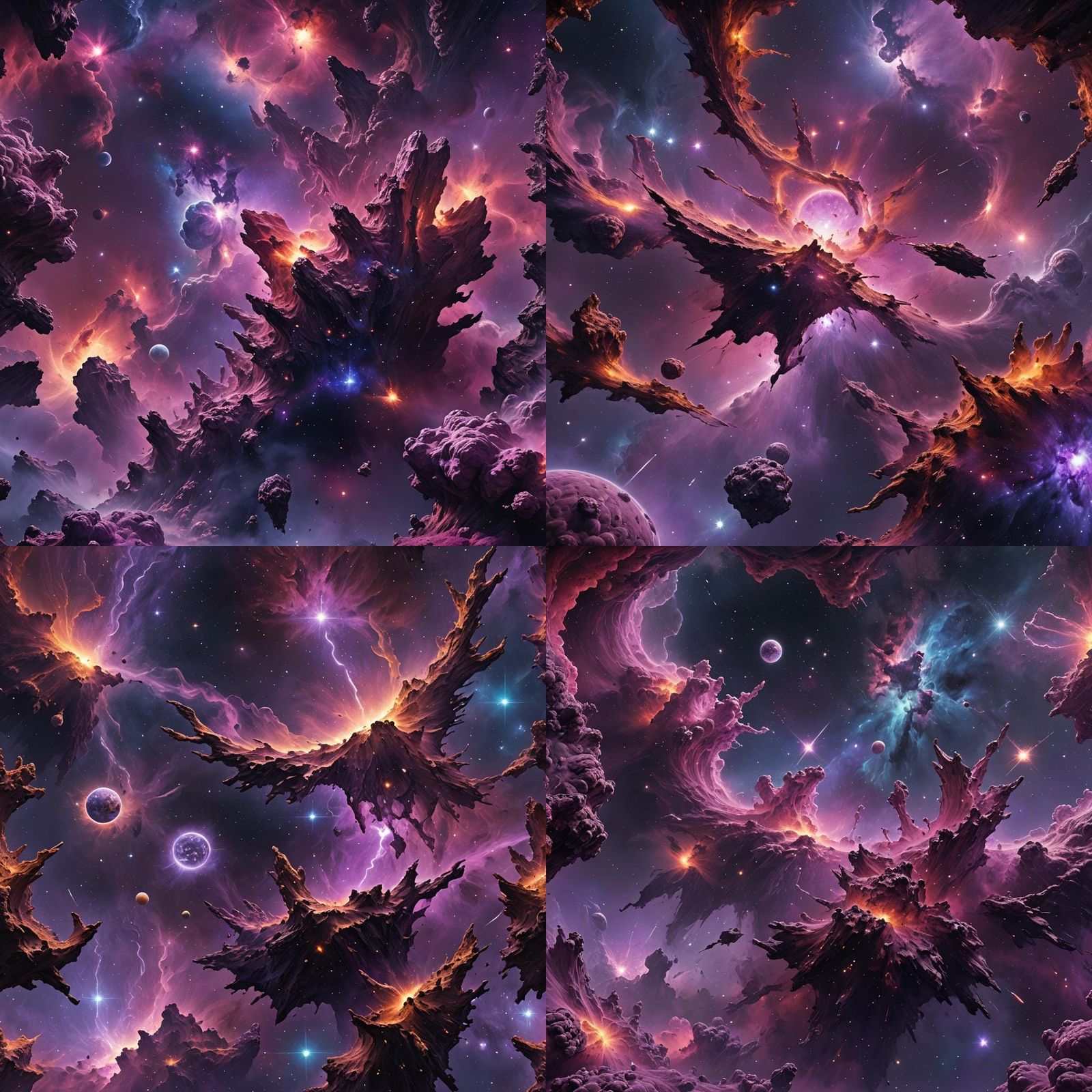 Detailed Purple Nebula Concept Art in 8K