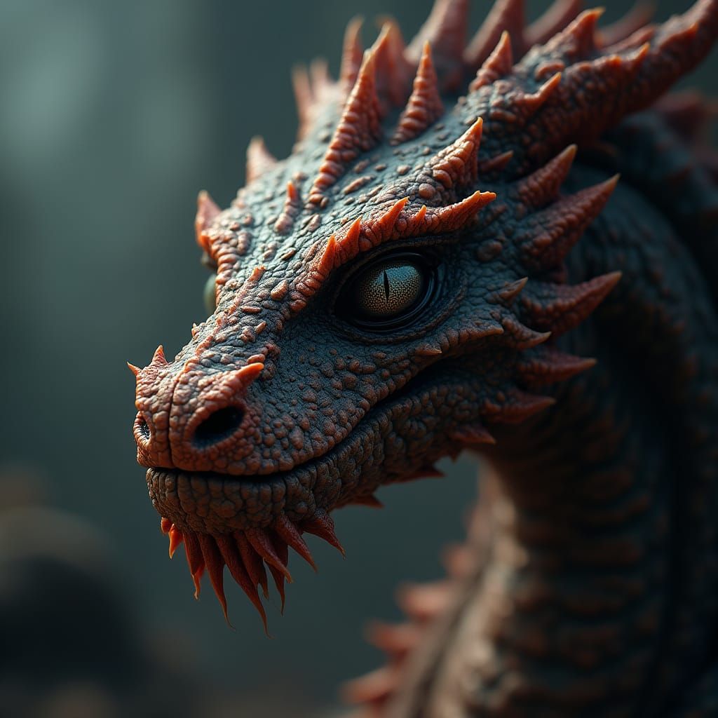 Surreal Dragon in Desert Nightscape