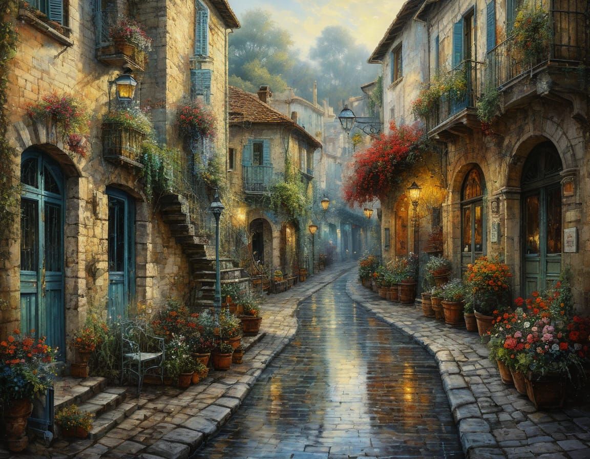 Impressionist Landscape in Oil on Canvas