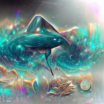Teal Astral Cosmic Illustration in Mixed Media