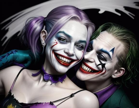 Joker and Harley Quinn: Expressionistic Splash Art