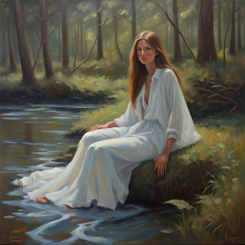 Ghost in Natural Habitat, Oil Painting