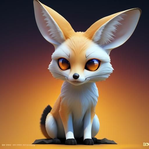 Adorable Fennec Fox in Bright 3D Digital Art
