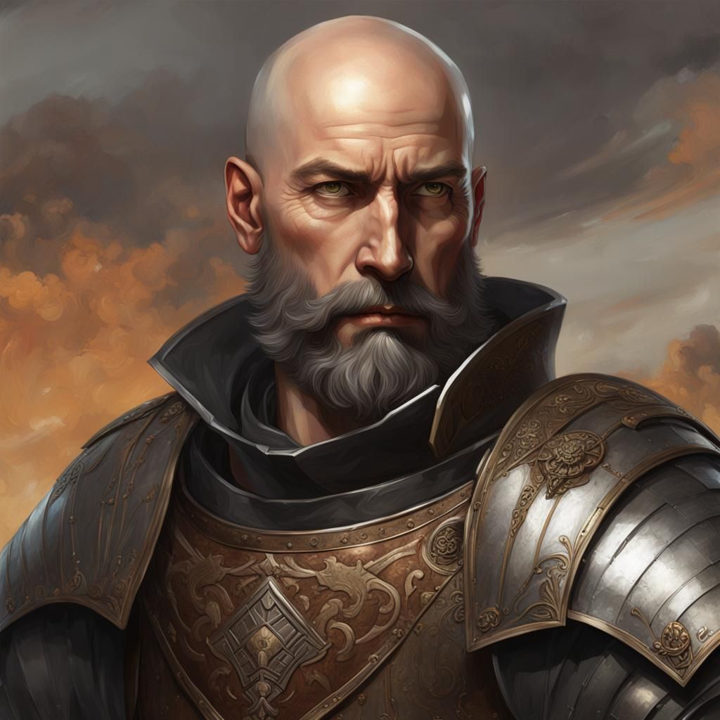 Renaissance Nobleman Portrait in Full Plate Armor