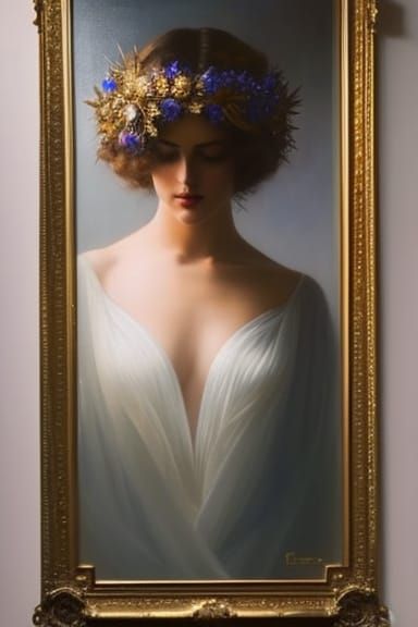 Gem-Encrusted Woman in Dramatic Lighting: Digital Art