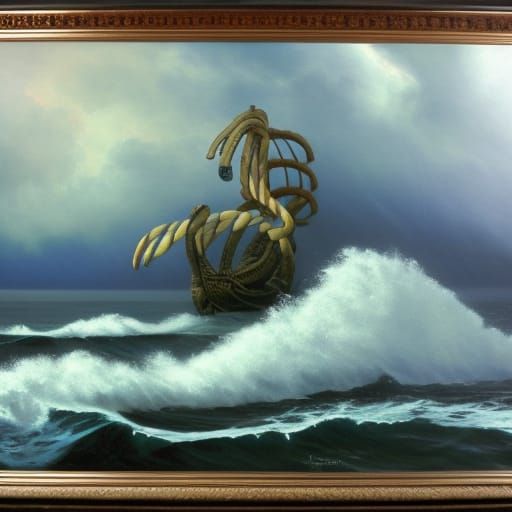 Kraken Attacks Ship in Stormy Seas: Academic Realism