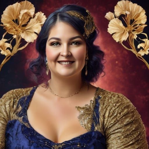 Plus-Sized 1920s Flapper in Art Nouveau Speakeasy