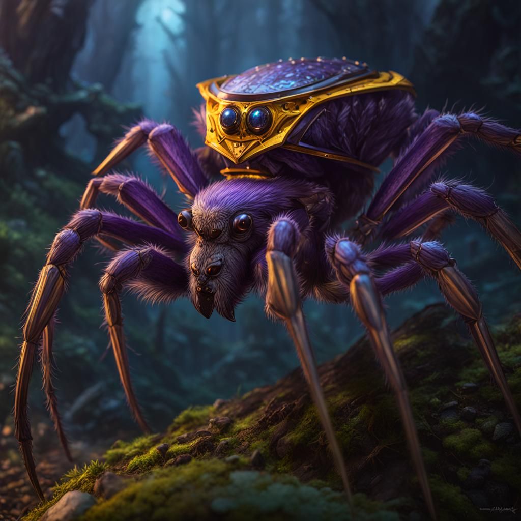 Giant Wolf Spider Companion in Dark Fantasy Style