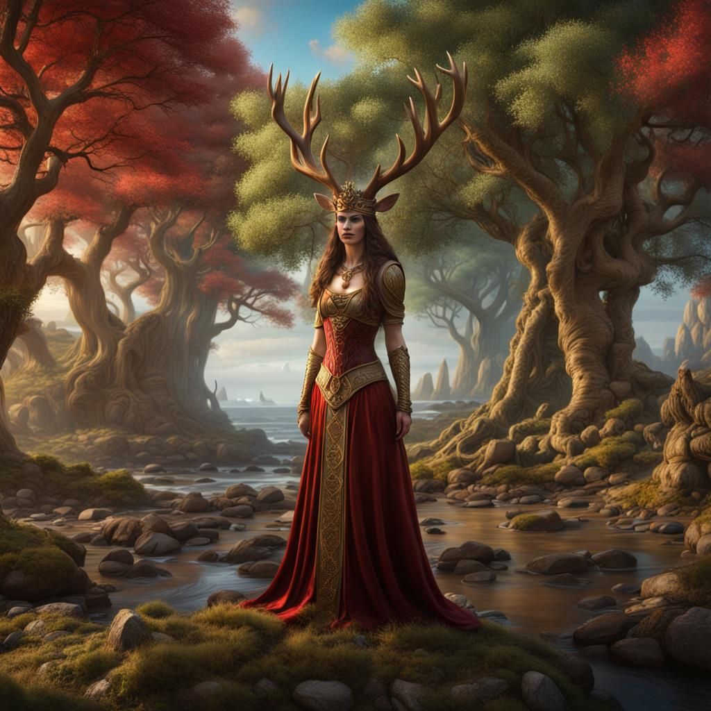 Scotia: Celtic Goddess, Queen, Seascape Art