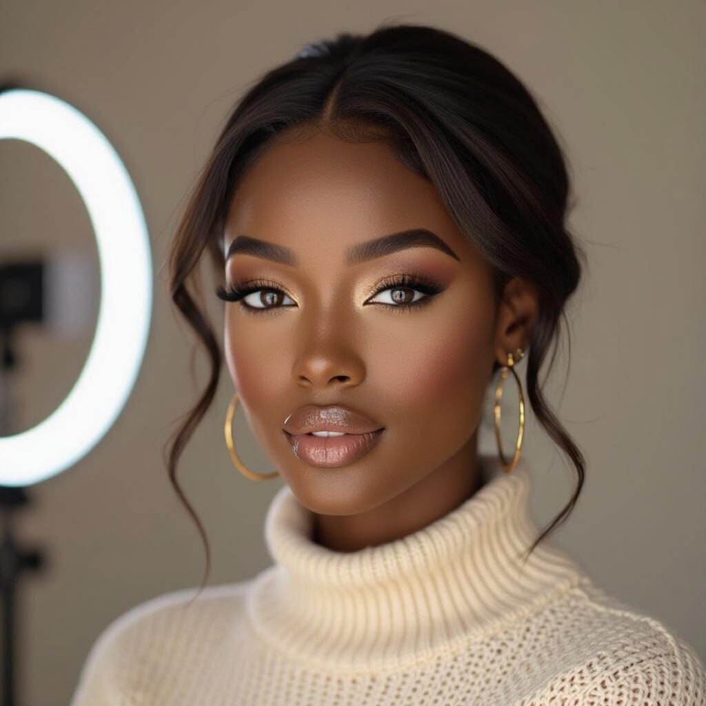 Confident Black Woman Portrait in Cinematic Lighting