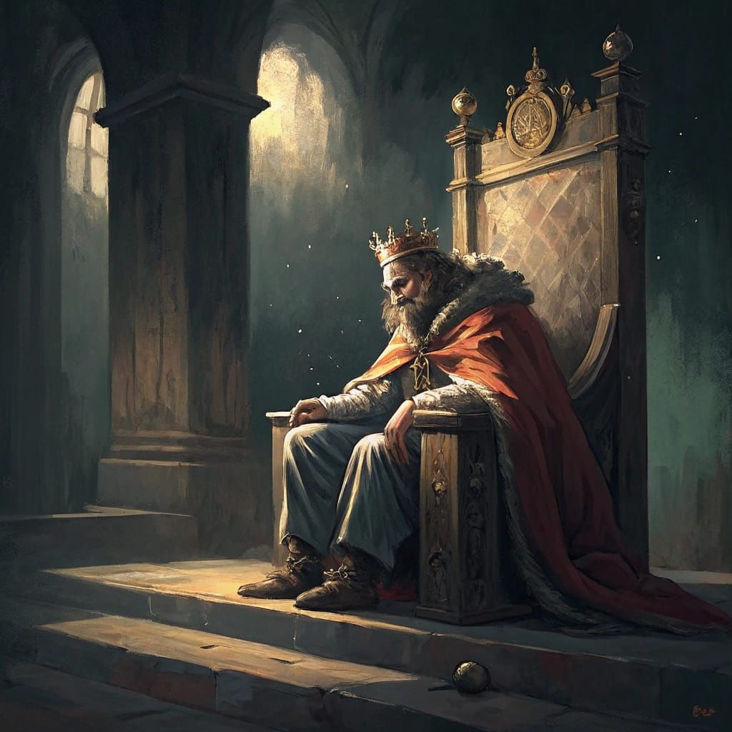 Epic King in Gouache Masterpiece