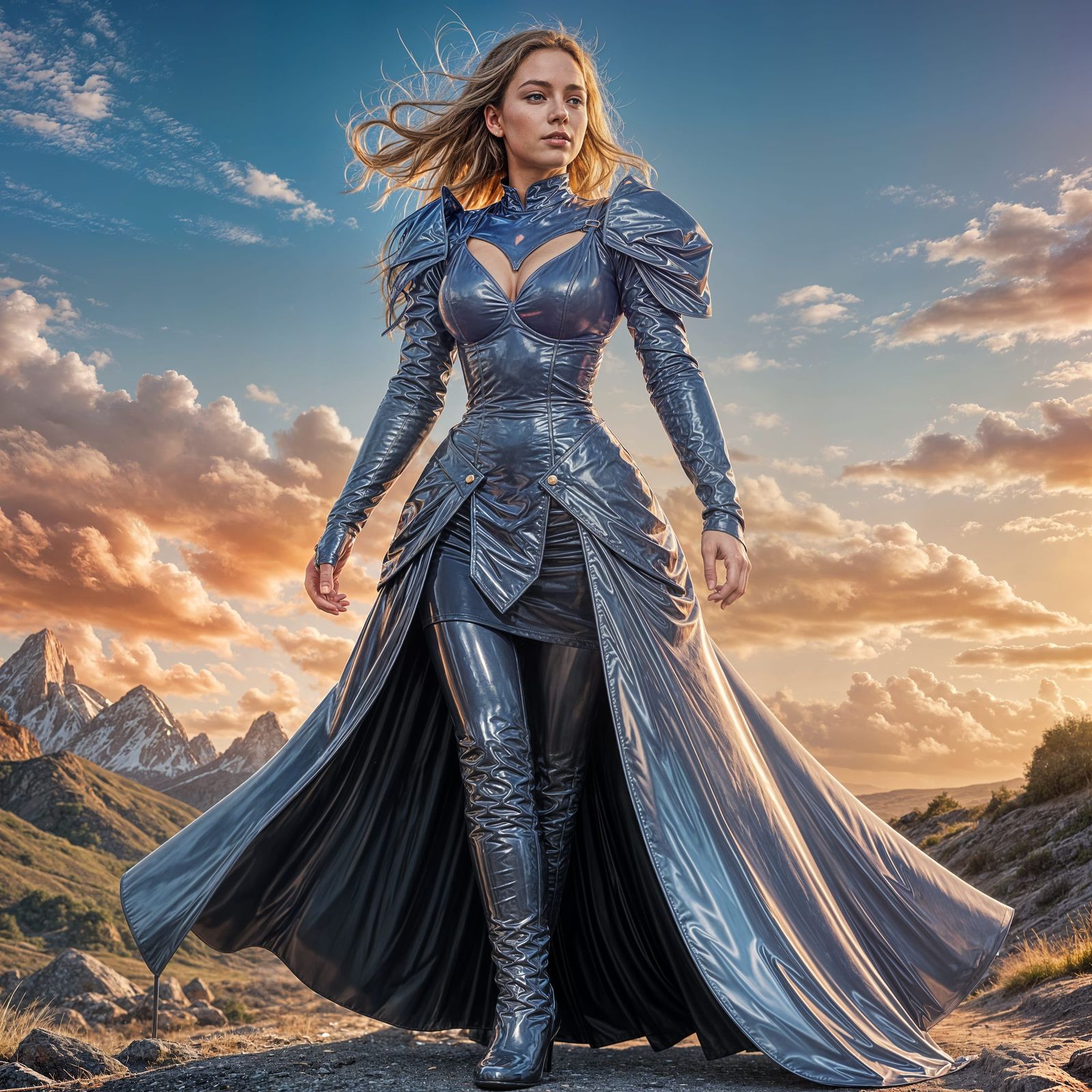 Woman in Tight PVC Dress