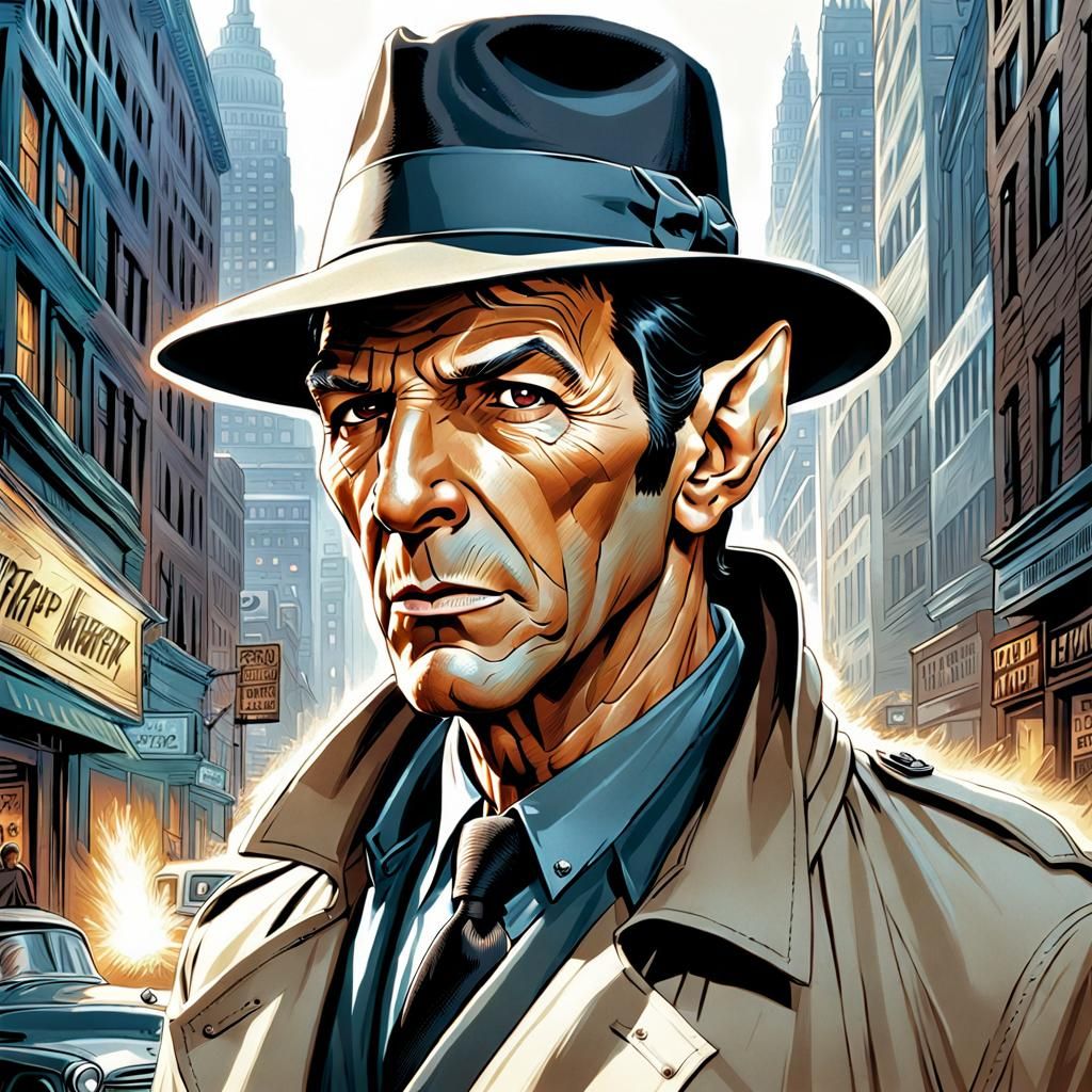 Young Vulcan Detective in Comic Book Art