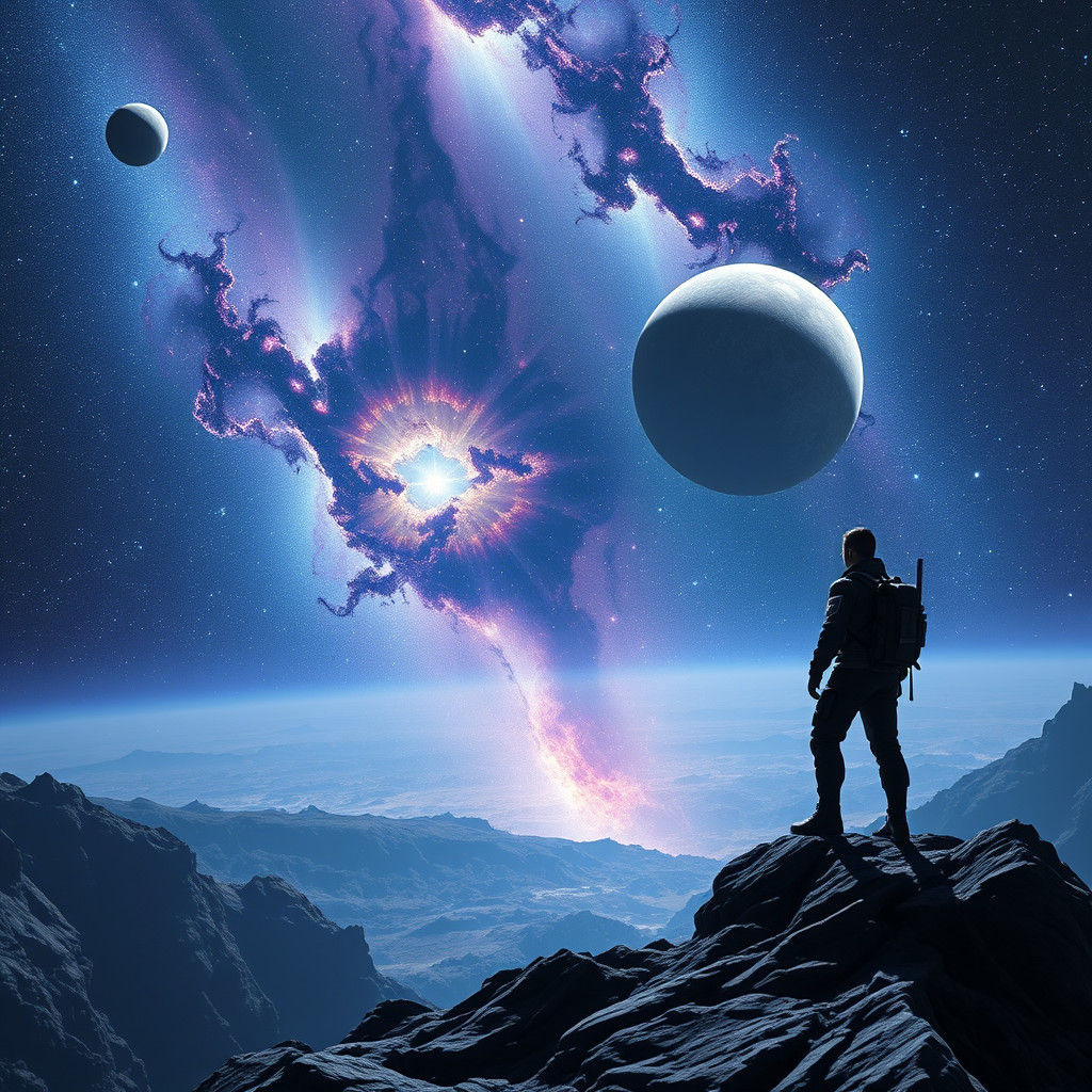 Astronaut Observes Galaxy's Heart with Supernova