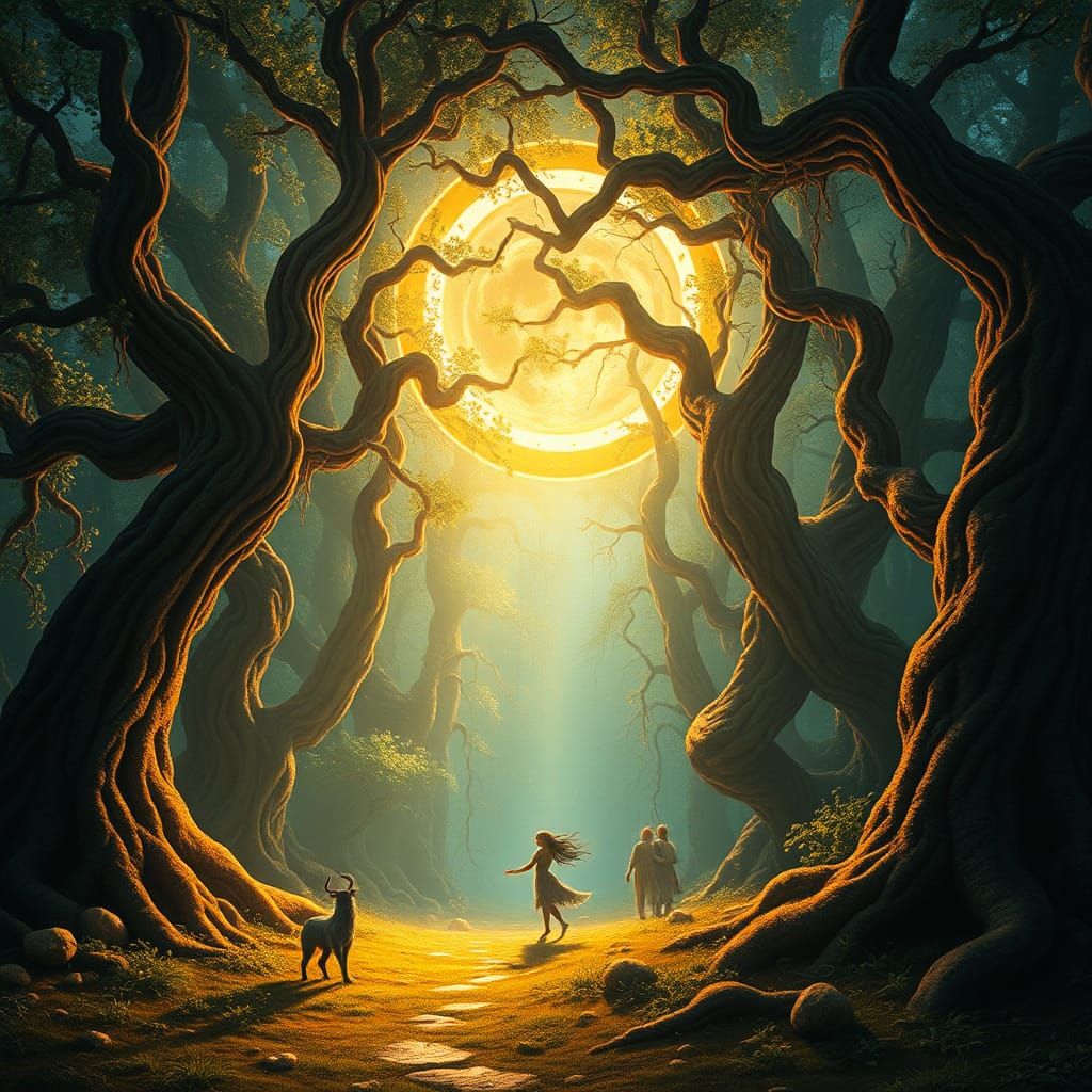 Mystical Celtic Forest Portal in Digital Art