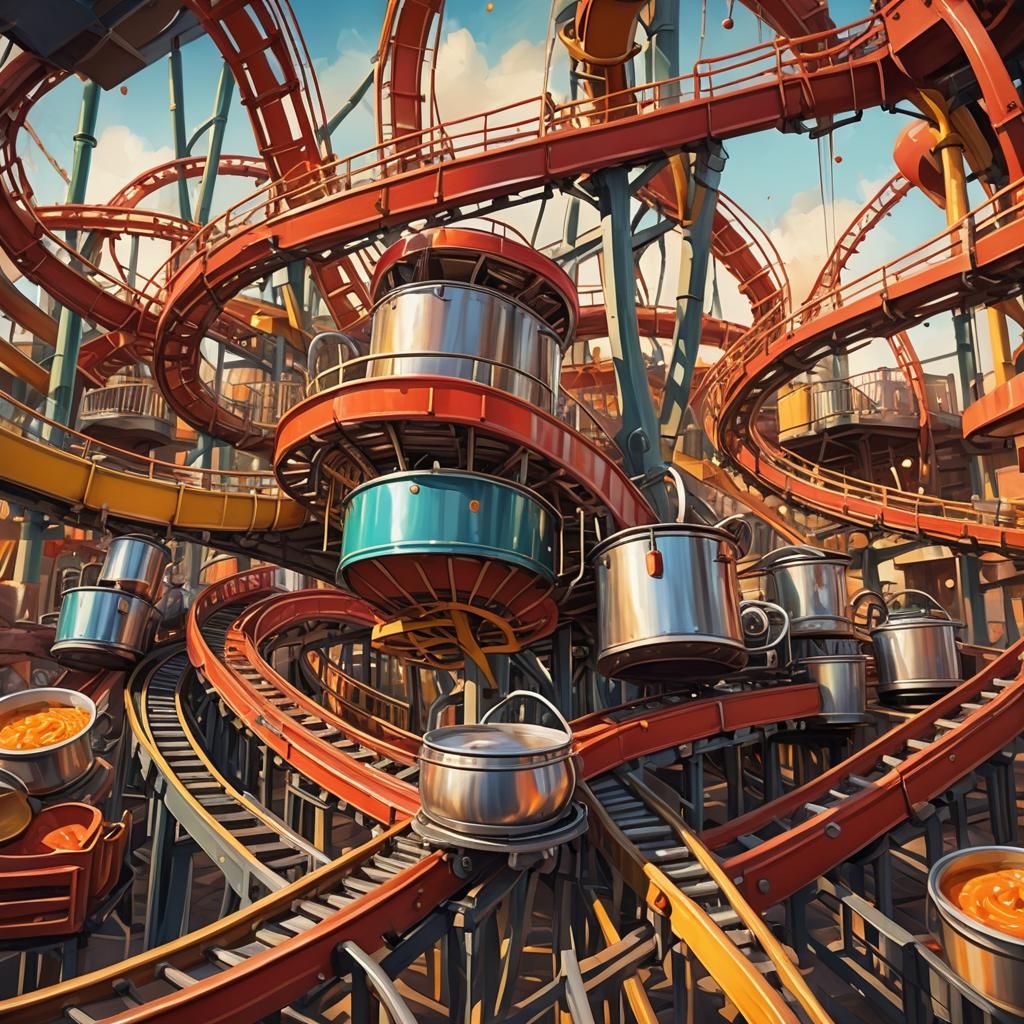 Colorful Roller Coaster Ride Through a Kitchen, Concept Art
