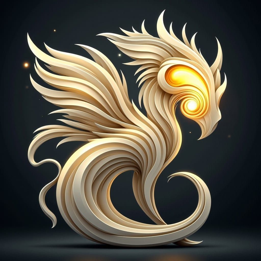 Beautiful Angel Made of Glowing Tree-Sap and Lava-Fumes