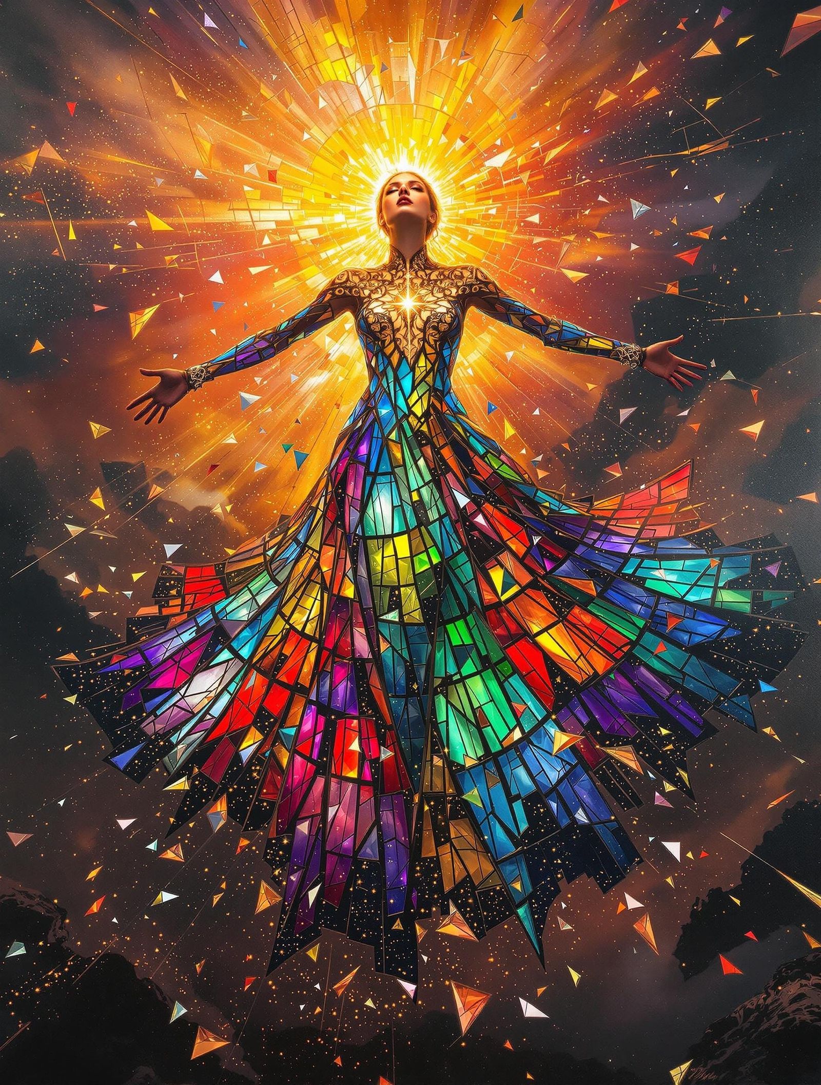 Ethereal Goddess Descends on Shattered Battlefield