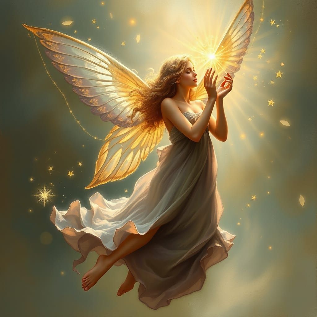 Ethereal Fairy in Classic Painting Style