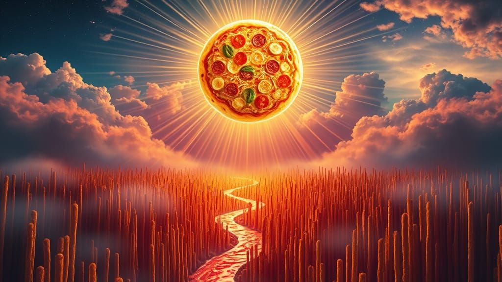 Bioluminescent Pizza Orb & Breadstick Forest in Hot Alcohol ...