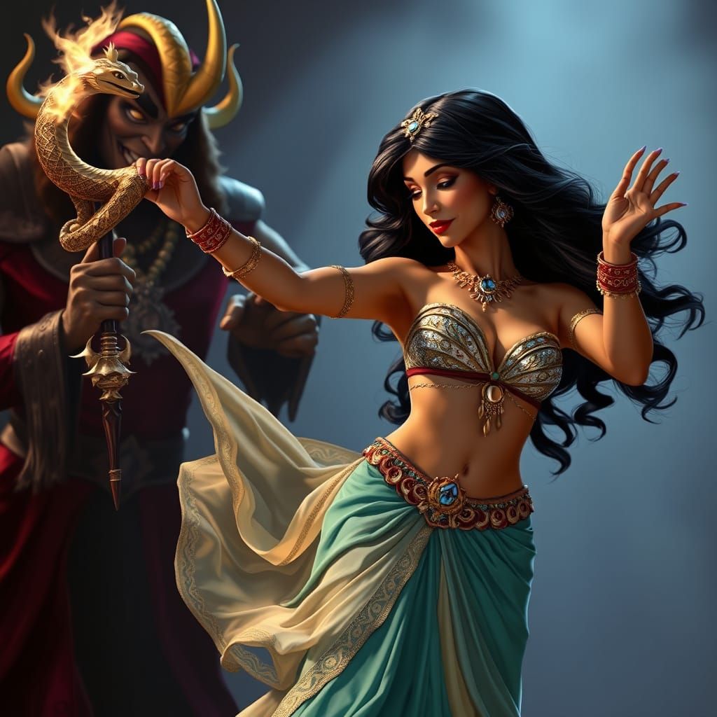 Jasmine's Hypnotic Belly Dance with Cobra Staff