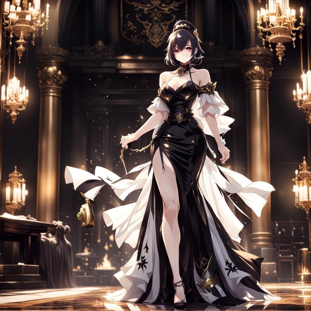 Dark Mafia Boss Girl Inspired by Genshin Impact