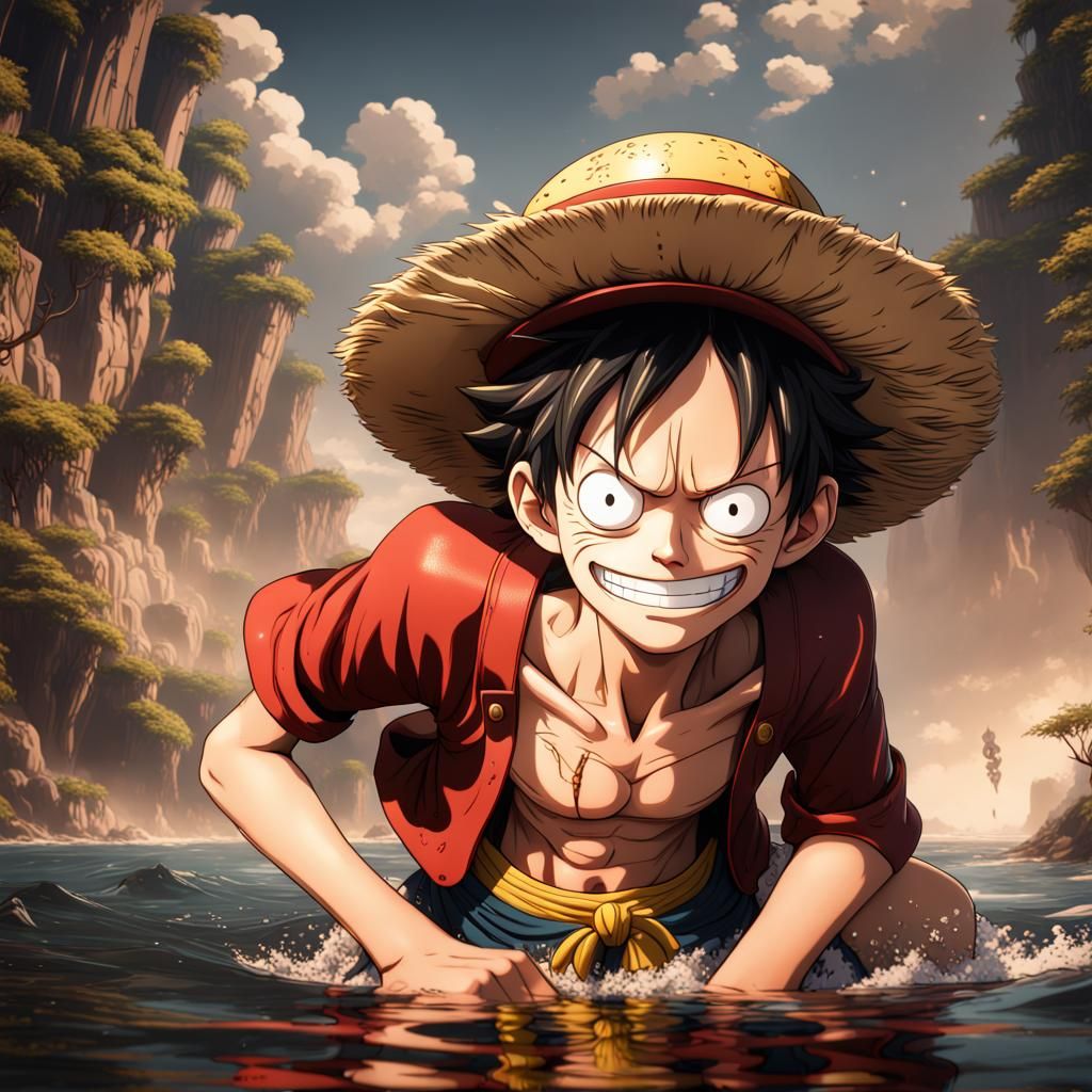Detailed Matte Painting of Luffy in 8K