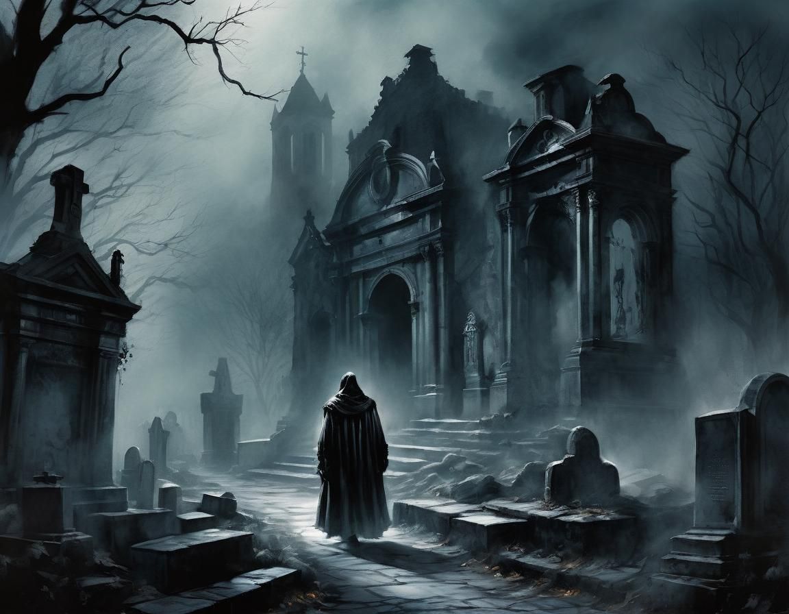 Ghostly Apparition Encounter in Dark Fantasy Style
