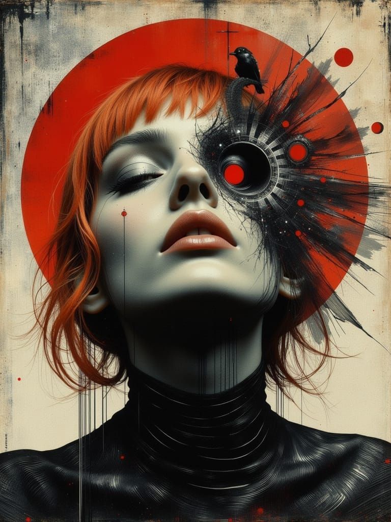 Surreal Gothic Portrait of a Melancholic Woman