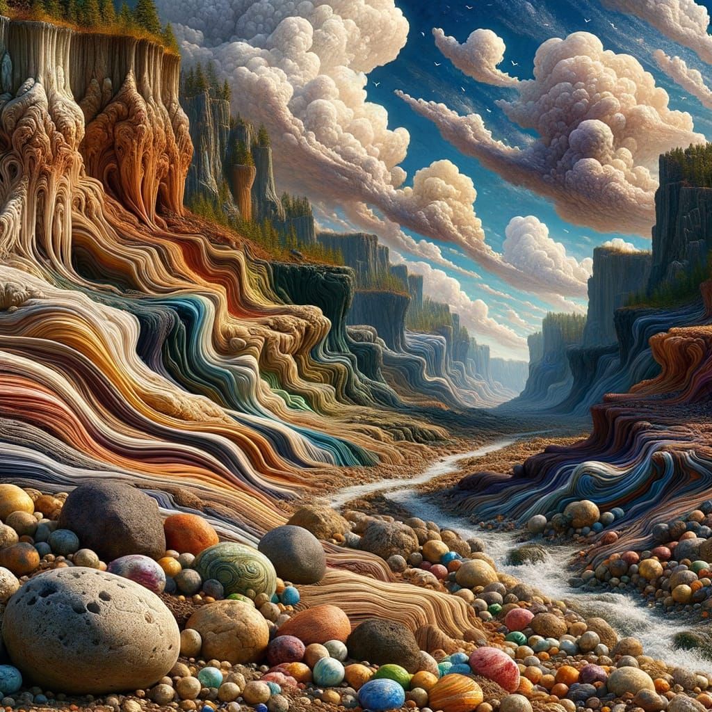 Detailed Stratified Canyon Landscape
