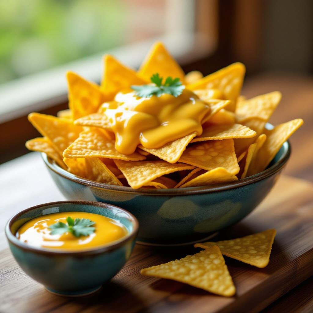 Crispy Nachos with Golden Cheese Sauce