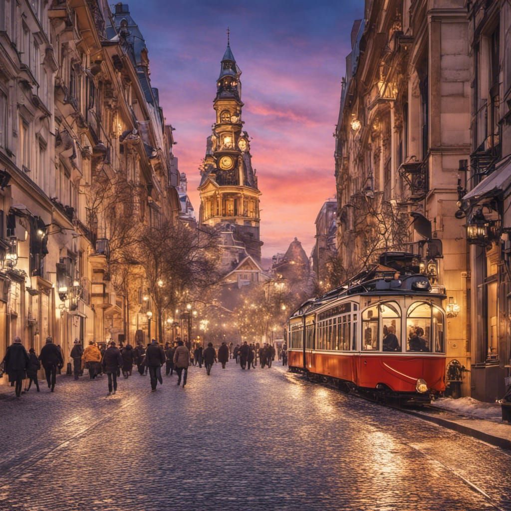 Enchanting Christmas Eve in a Historic European City