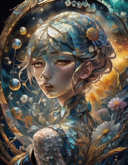 Porcelain Woman with Bulgari Serpenti Watch Sculpture