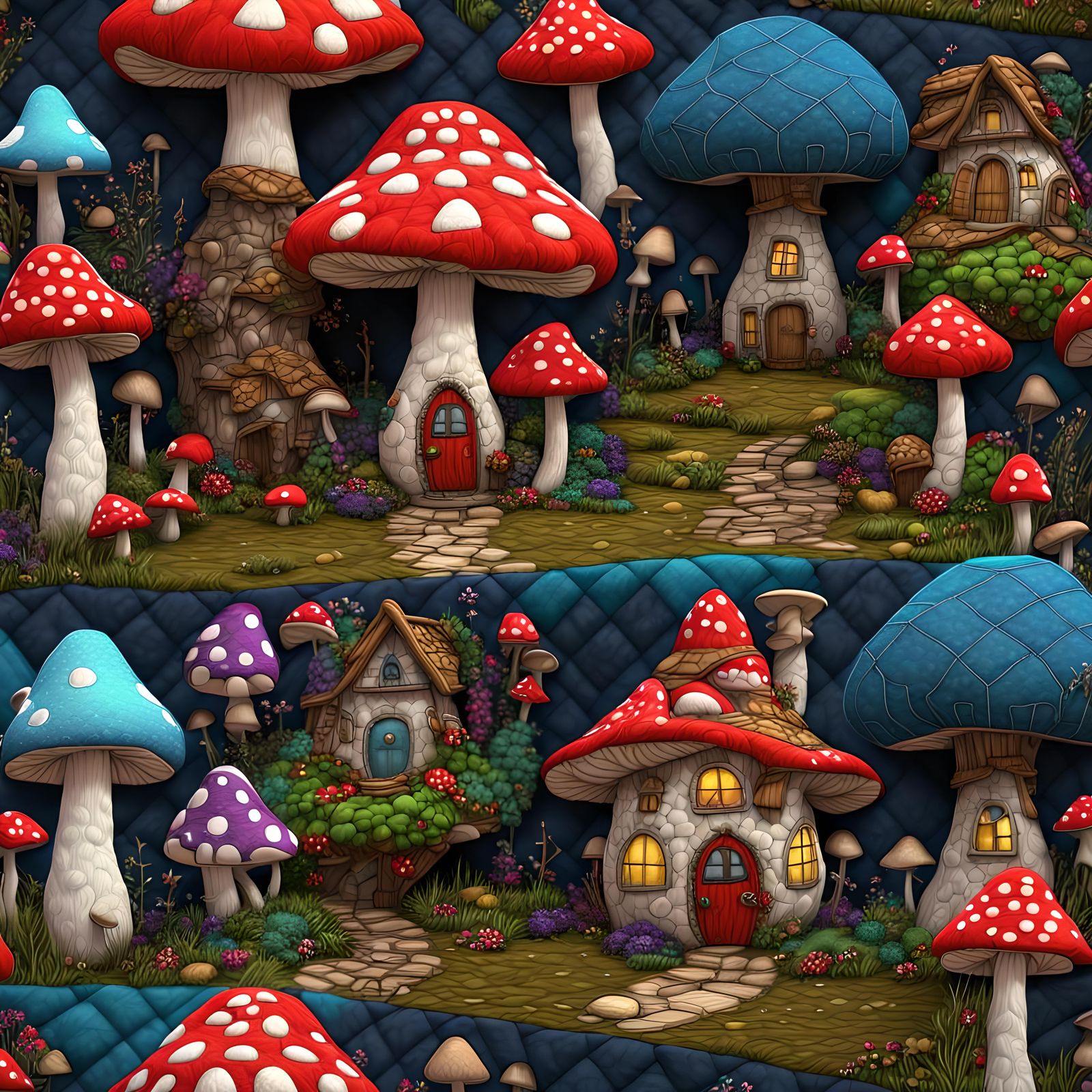 Patchwork Fairy World in Hyperrealistic 3D