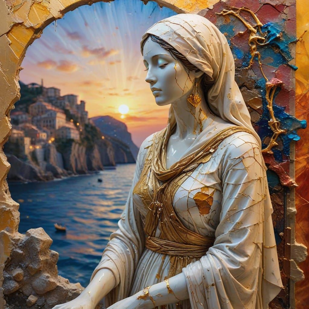 Kintsugi Sculpture in Vibrant Colors