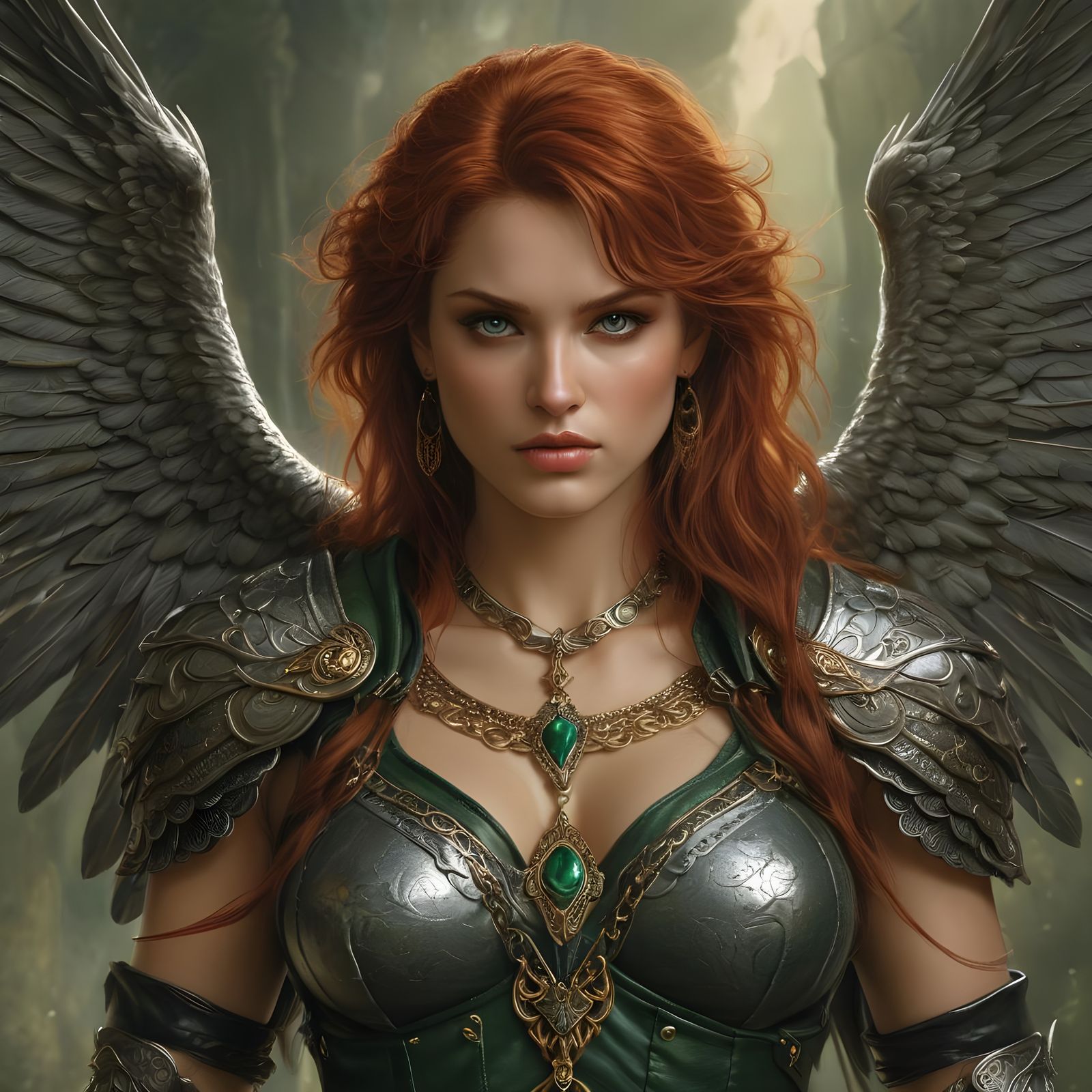 Sensual Valkyrie in Leather Armor