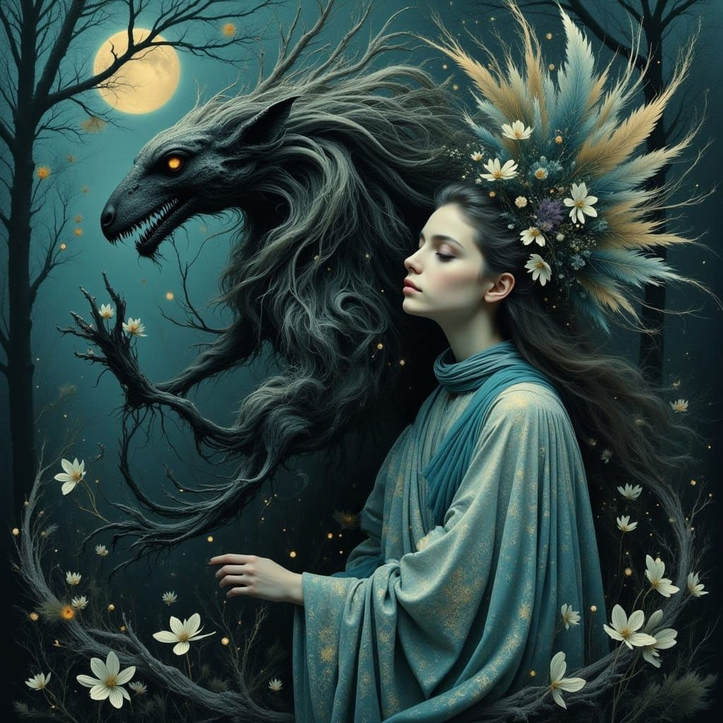 Whispering Wraith Support Creature in Enchanted Surreal Land...