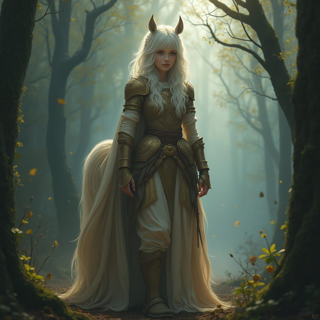 Noble Horse Character in Misty Forest