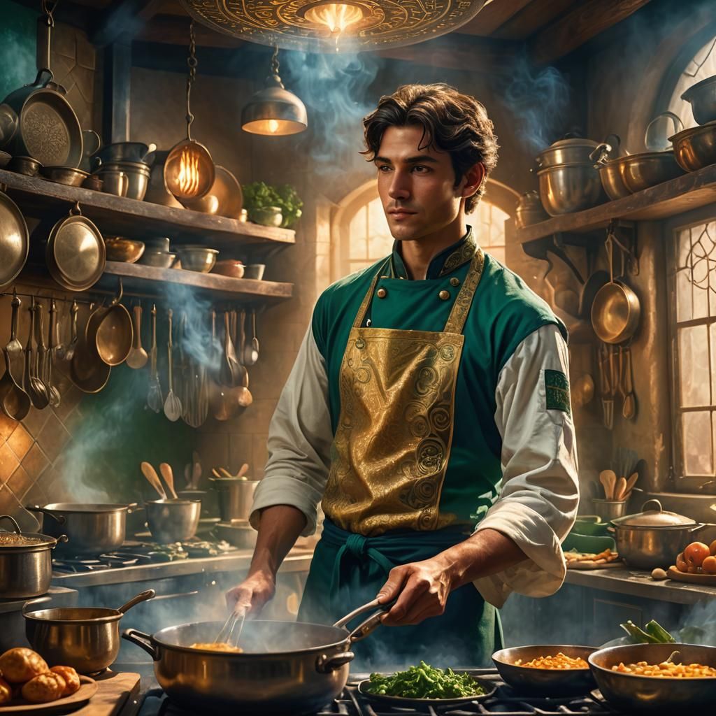 Mystical Kitchen: Young Cook in Fantasy Art