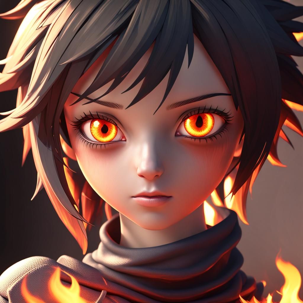 Fiery Eyes with 3D Shading