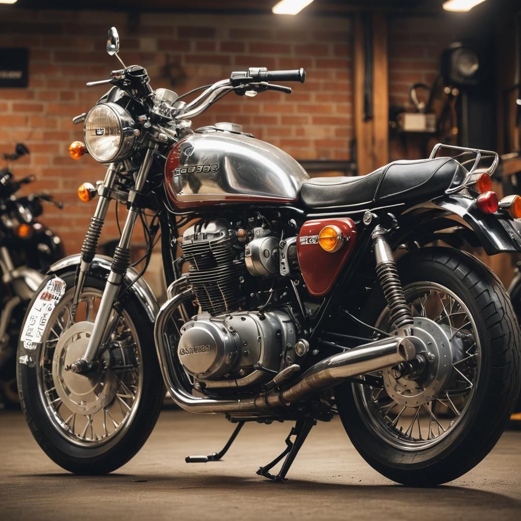 Restored CB 750CC Motorcycle in Garage