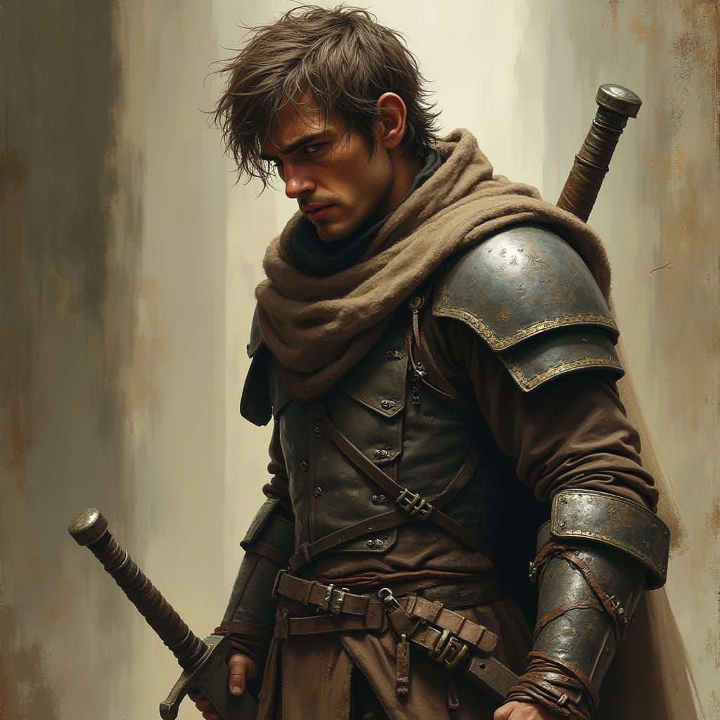 Gritty Thief in Dark Fantasy Illustration