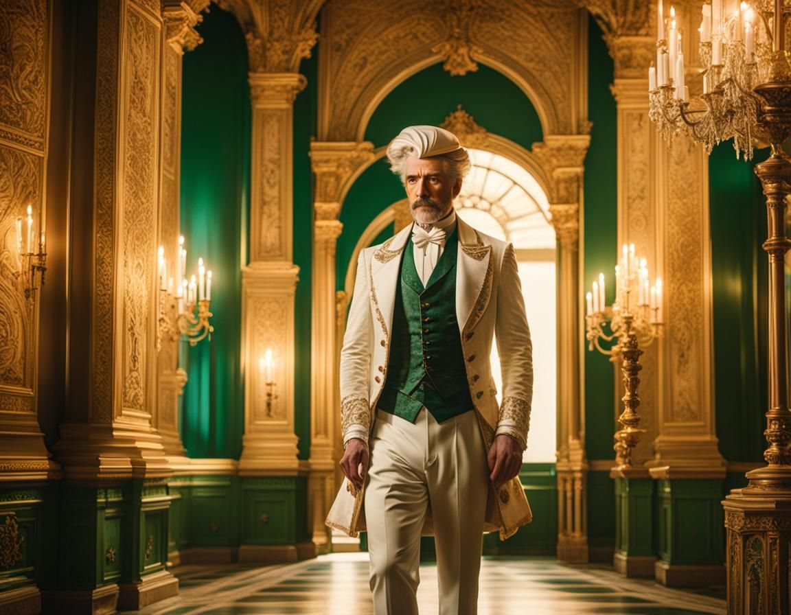 Victorian Man in Emerald Palace: Film Noir Aesthetic