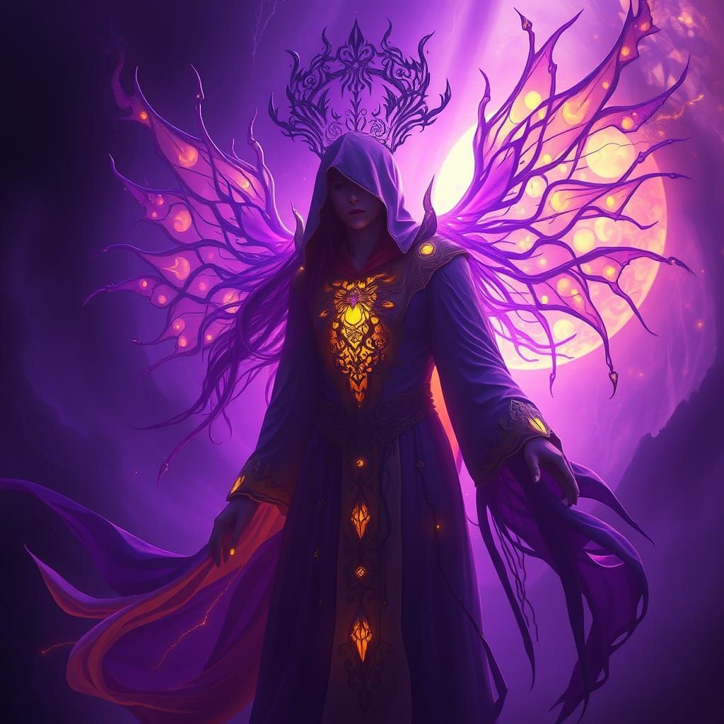 Mysterious Figure in Dark Fantasy Realm
