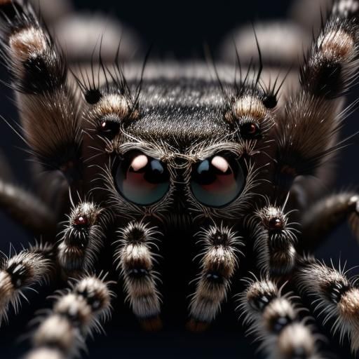 Macro Photo of Jumping Spider's Eyes