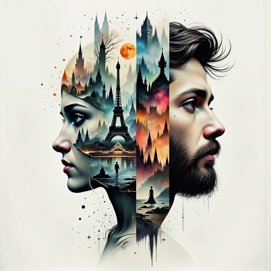 Persistence <lora:Dreamweave Flux:1.0> <lora:Trollz:1.0> Journey Collage Adventure Dreams Double exposure