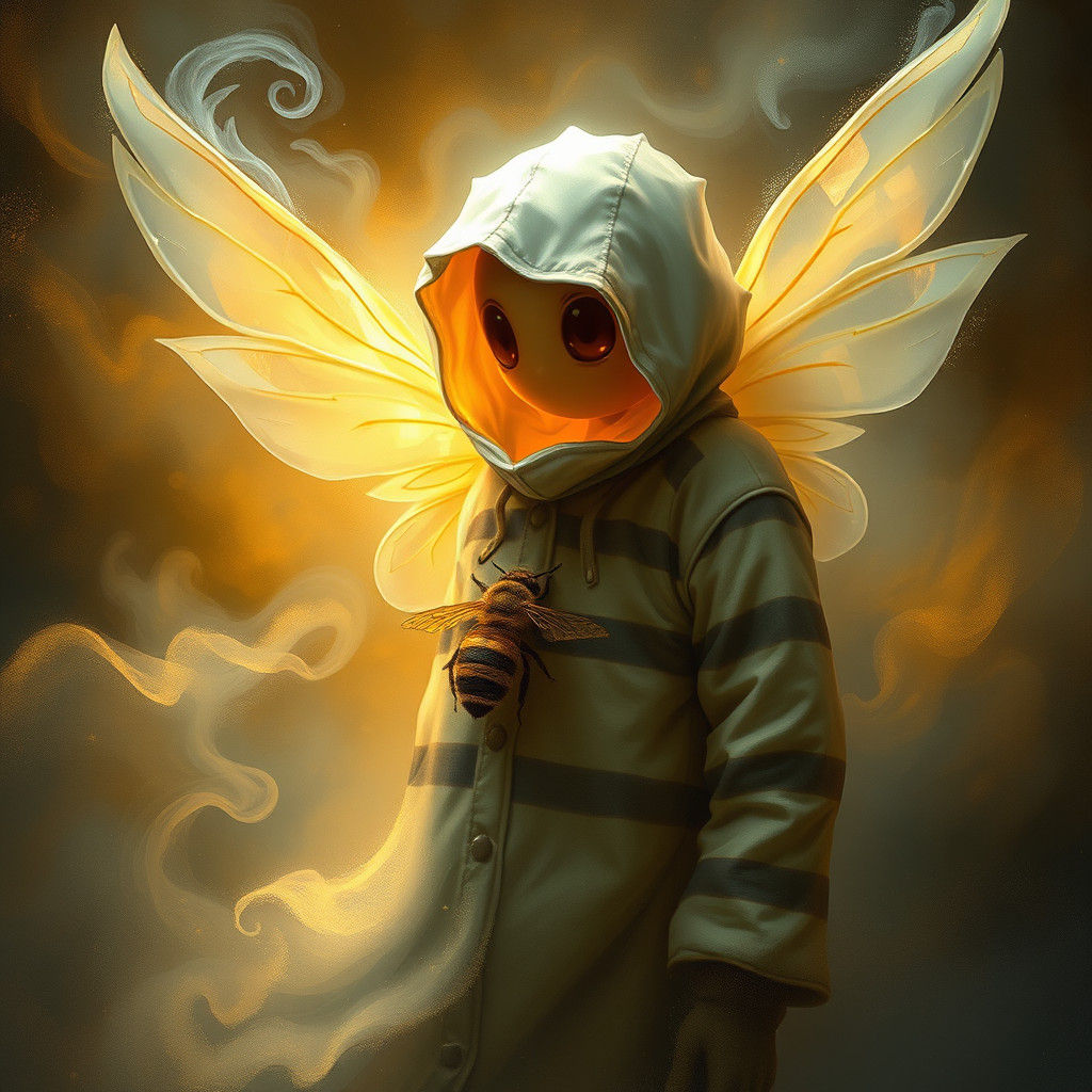 Ethereal Beekeeper Ghost in Dreamlike Style