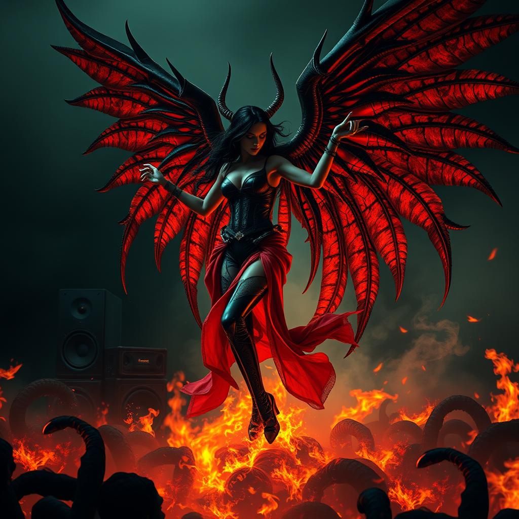 Diabolical Angel Dances in a Fractal Inferno