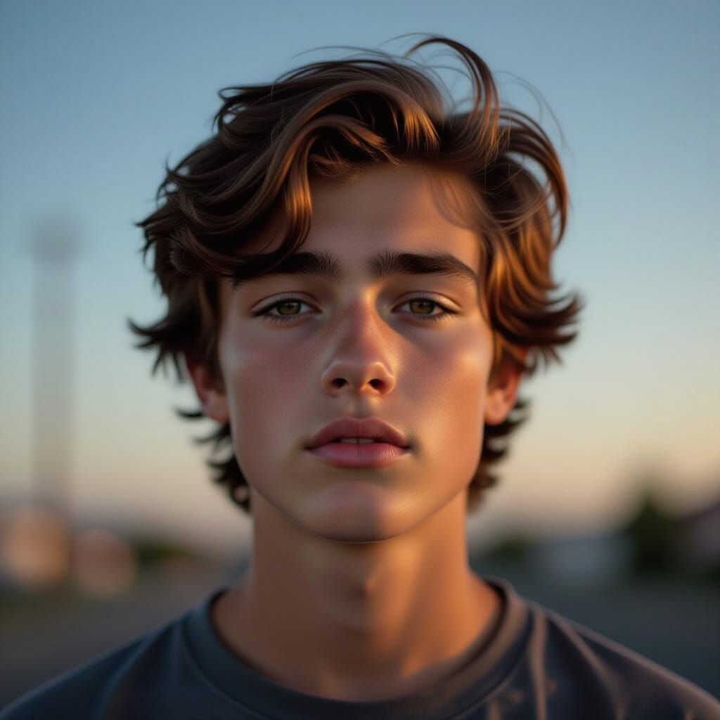 Teenager's Lonely Gaze: HDR Photo Captures Emptiness