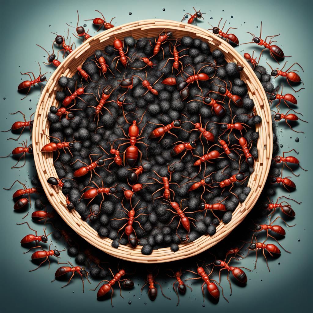 Ants Discovering Picnic Basket in Splash Art